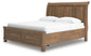 Feddinger King Storage Sleigh Bed with Mirrored Dresser