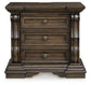 Maylee Queen Canopy Bed, Dresser, Mirror and Nightstand