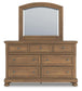 Feddinger Queen Panel Bed with Mirrored Dresser