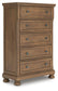 Feddinger King Panel Bed with Mirrored Dresser, Chest and Nightstand