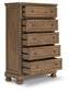 Feddinger King Panel Bed with Mirrored Dresser, Chest and Nightstand