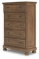 Feddinger King Panel Bed with Mirrored Dresser, Chest and Nightstand