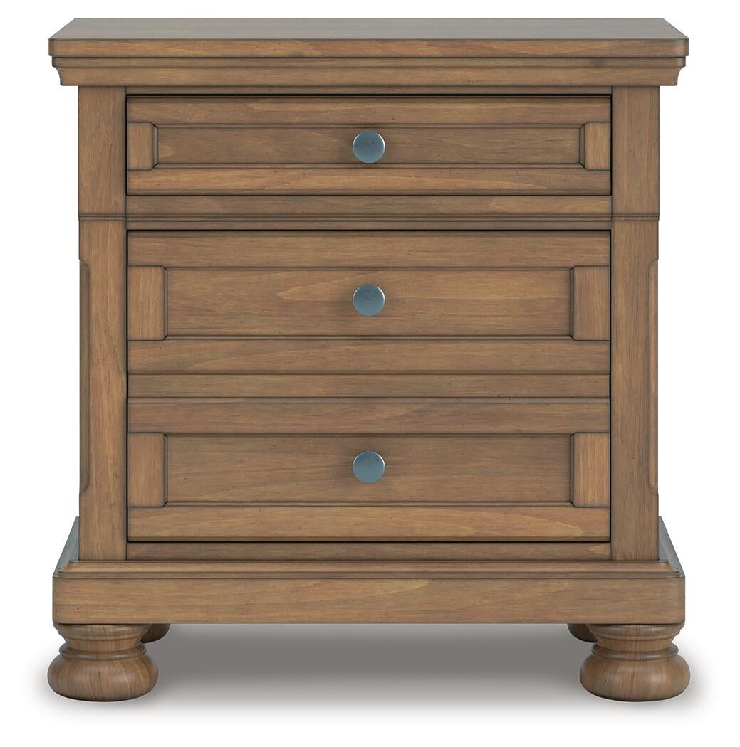 Feddinger King Panel Bed with Mirrored Dresser, Chest and Nightstand