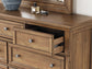 Feddinger King Panel Bed with Mirrored Dresser and Nightstand