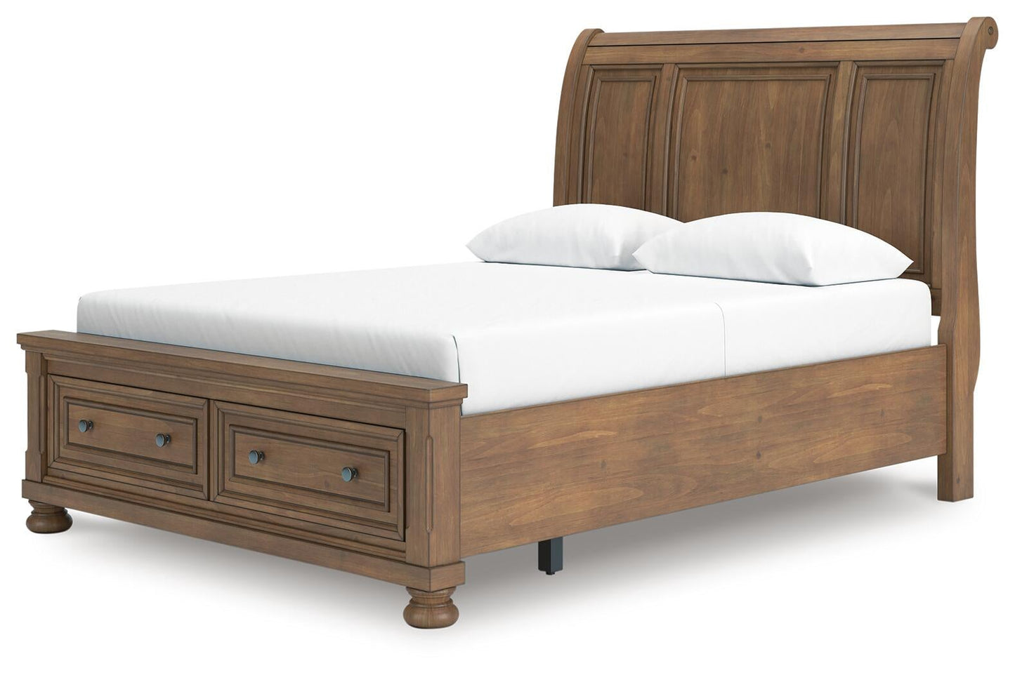 Feddinger Queen Storage Sleigh Bed with Mirrored Dresser