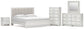 Zuraleus King Upholstered Panel Platform Bed, Dresser, Mirror, Chest and Nightstand