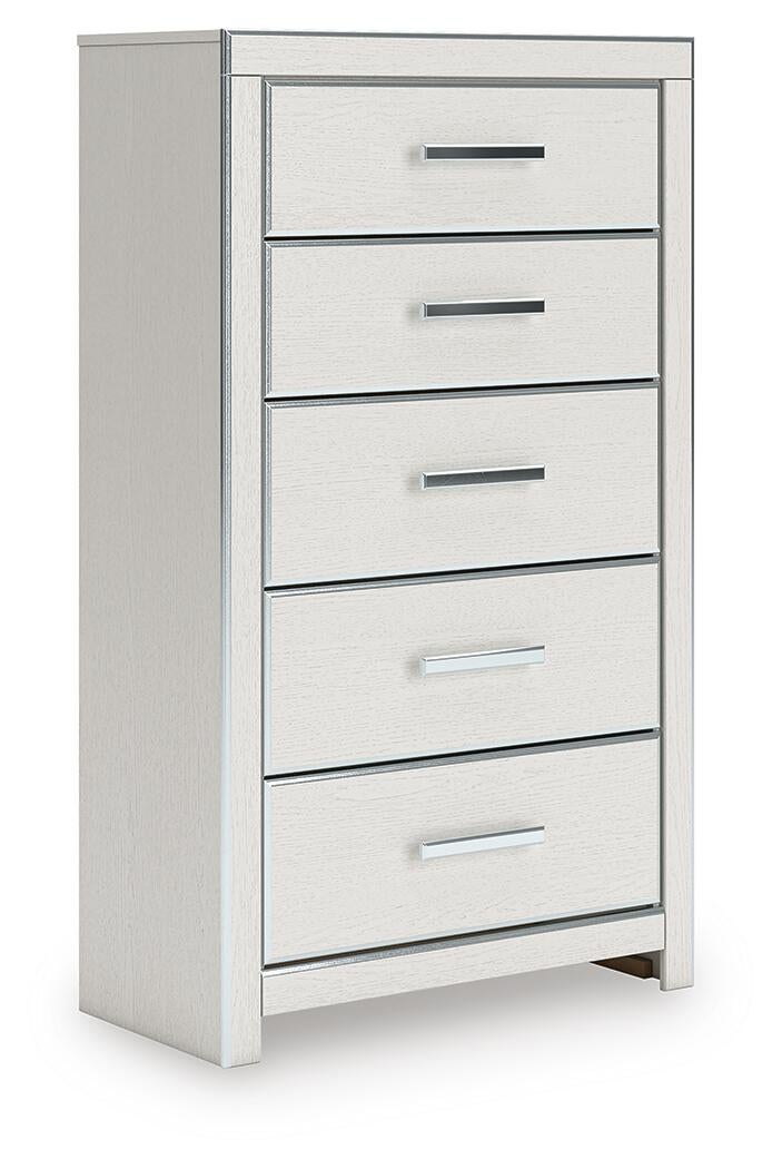 Zuraleus Queen Upholstered Panel Bed, Dresser, Mirror, Chest and Nightstand