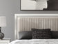 Zuraleus Queen Upholstered Panel Platform Bed, Dresser, Mirror, Chest and Nightstand