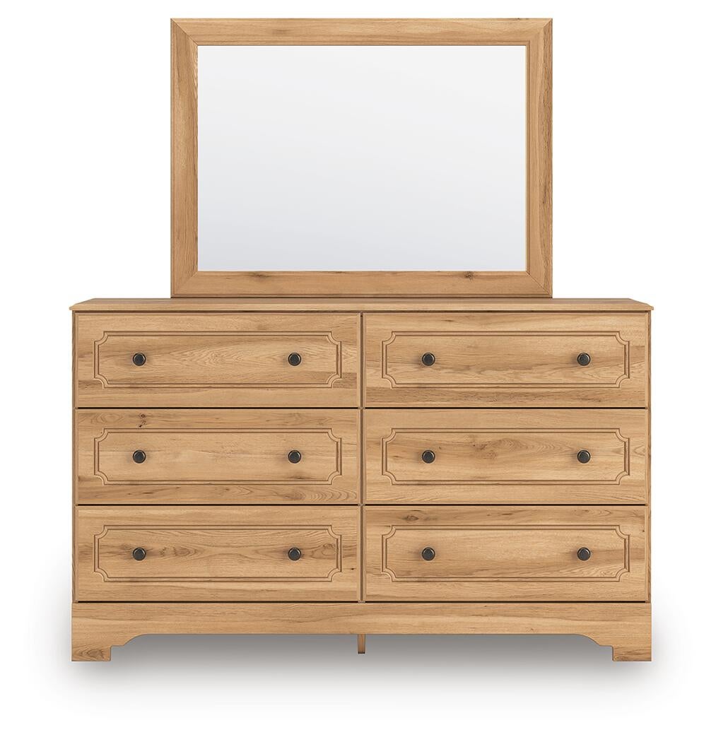 Aleaport Twin Panel Bed with Mirrored Dresser and Nightstand