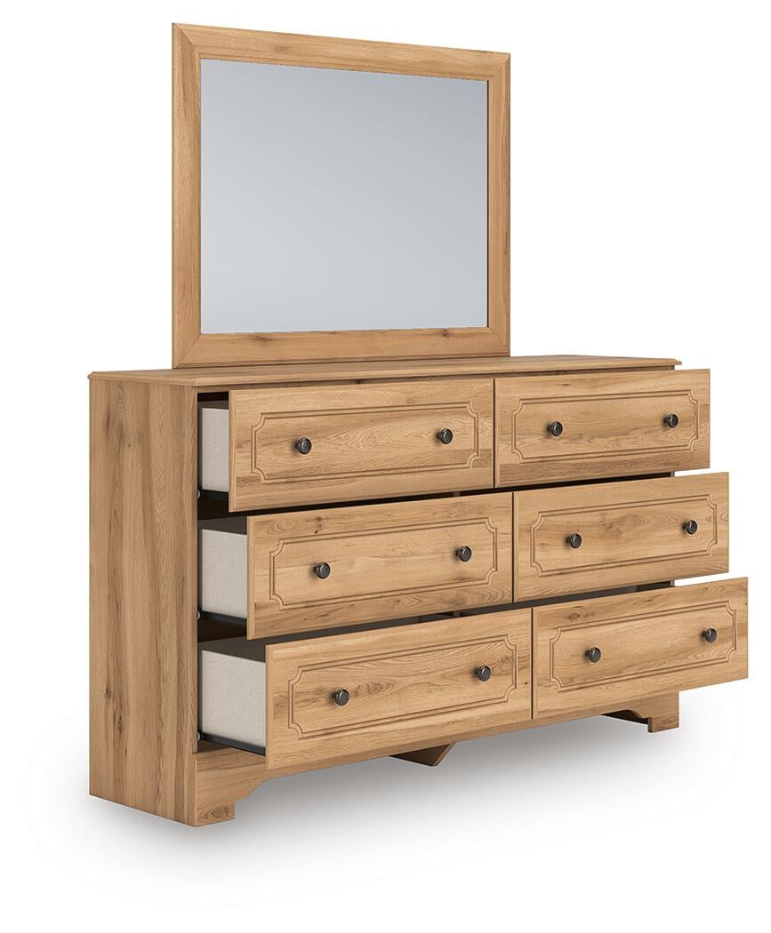 Aleaport Twin Panel Bed with Mirrored Dresser and Nightstand