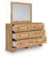 Aleaport Twin Panel Bed with Mirrored Dresser and Nightstand