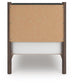 Pamytta Twin Upholstered Panel Platform Bed, Dresser and Mirror