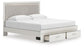 Zuraleus King Upholstered Panel Platform Storage Bed, Dresser and Mirror