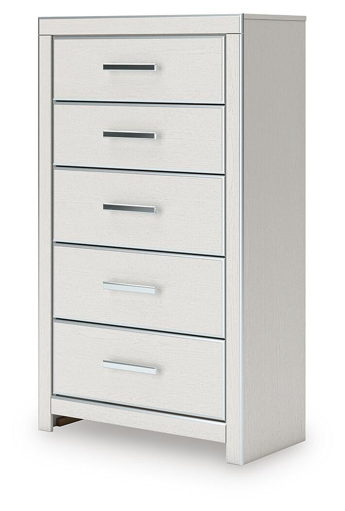 Zuraleus Queen Upholstered Panel Bed, Dresser, Mirror and Nightstand