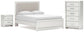 Zuraleus Queen Upholstered Panel Platform Bed, Dresser, Mirror and Nightstand
