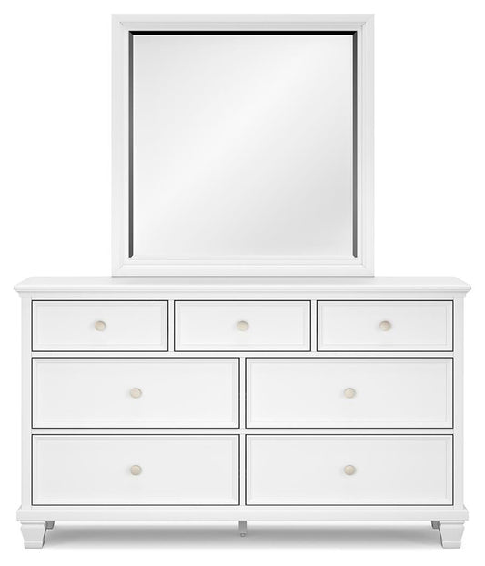 Fortman King Panel Storage Bed with Mirrored Dresser and Nightstand