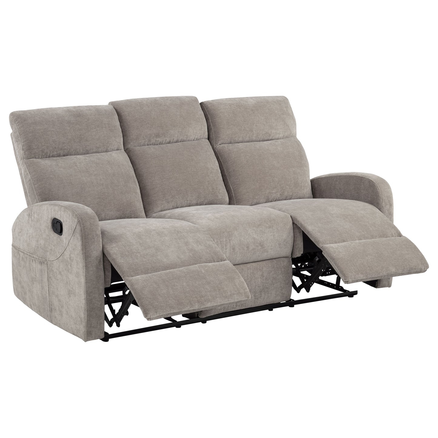 Hamilton Chenille Upholstered Manual Reclining Sofa Sand