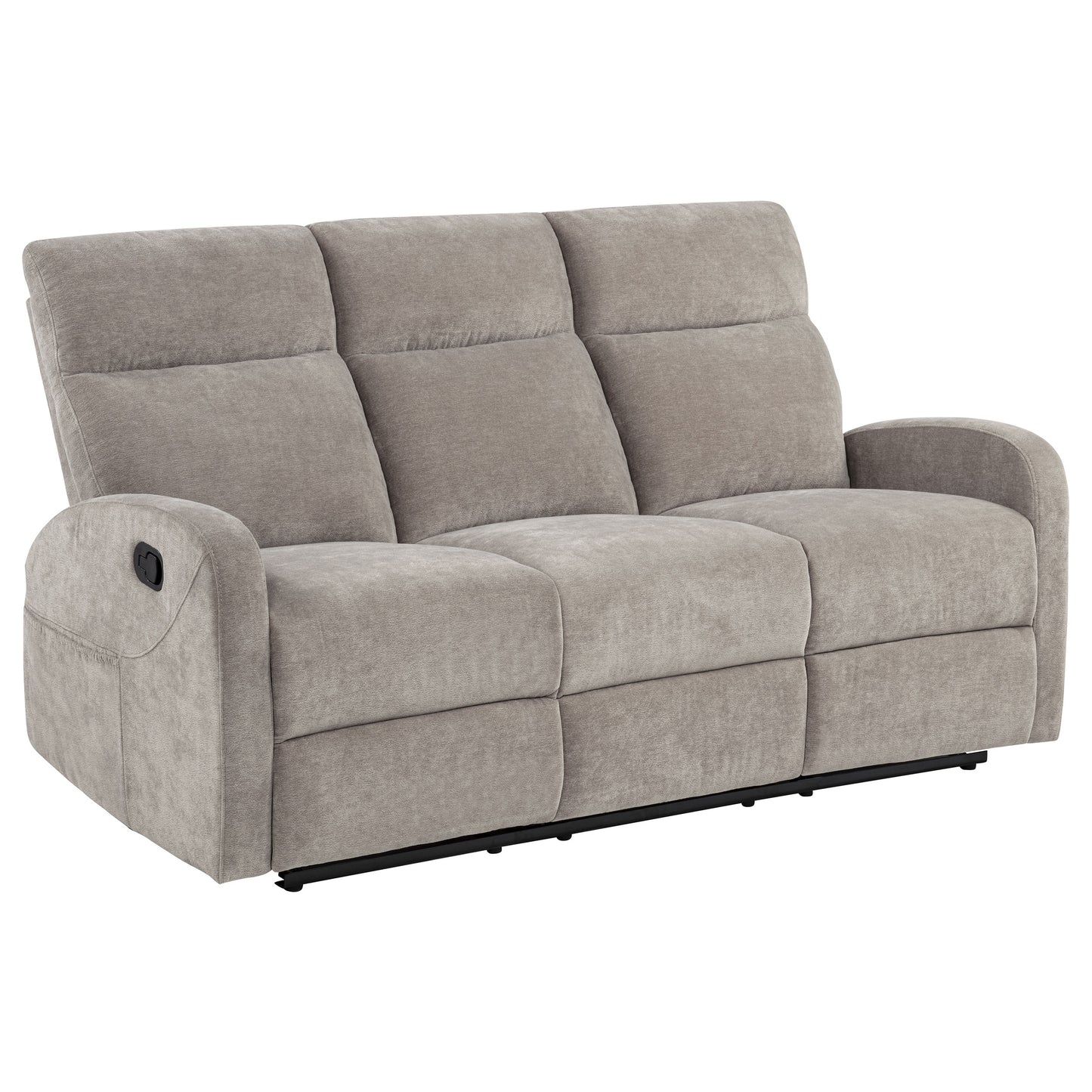 Hamilton Chenille Upholstered Manual Reclining Sofa Sand