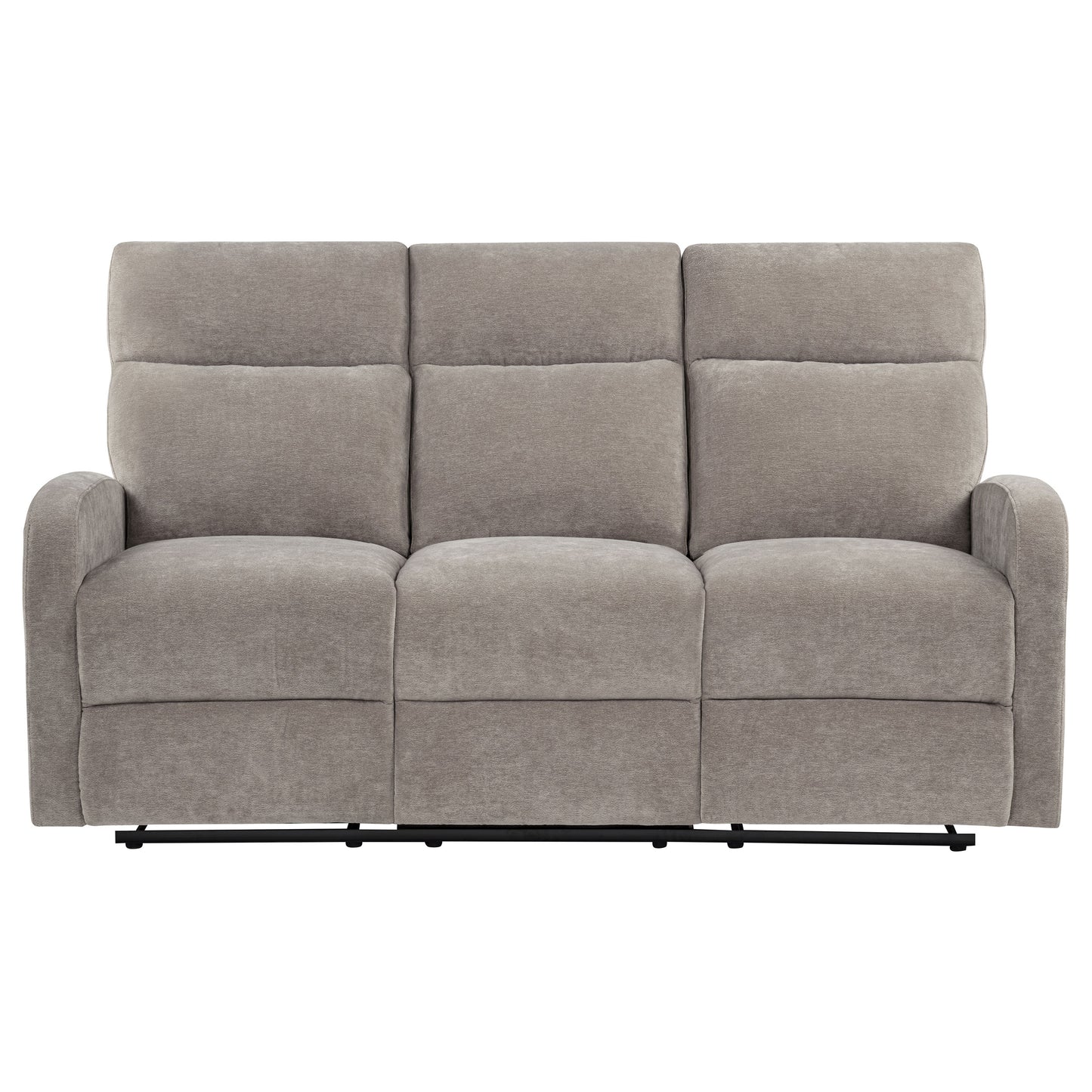 Hamilton Chenille Upholstered Manual Reclining Sofa Sand
