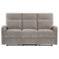 Hamilton Chenille Upholstered Manual Reclining Sofa Sand