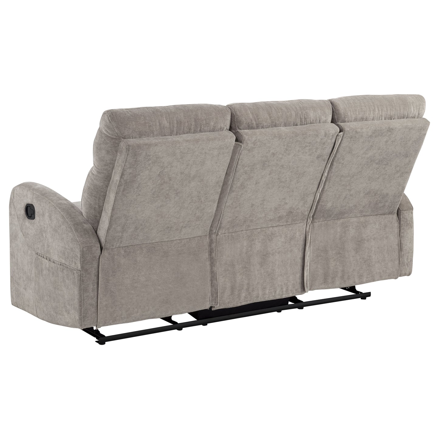 Hamilton Chenille Upholstered Manual Reclining Sofa Sand