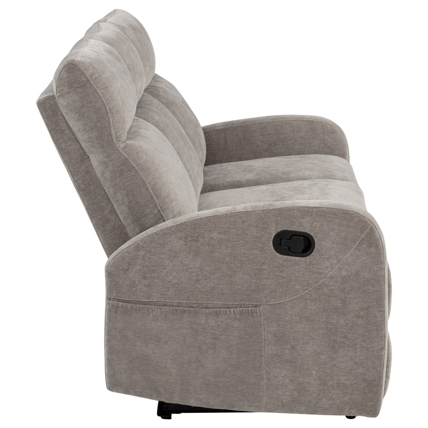 Hamilton Chenille Upholstered Manual Reclining Sofa Sand