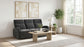 Hamilton Chenille Upholstered Manual Reclining Sofa Charcoal Grey