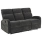 Hamilton Chenille Upholstered Manual Reclining Sofa Charcoal Grey