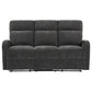 Hamilton Chenille Upholstered Manual Reclining Sofa Charcoal Grey