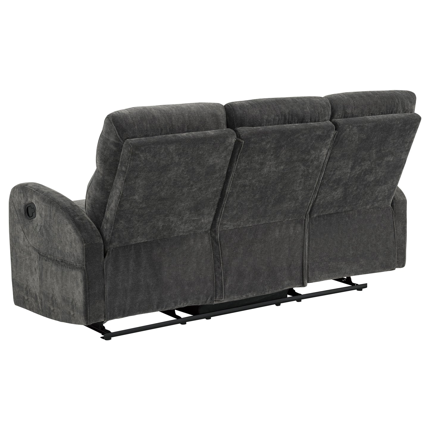 Hamilton Chenille Upholstered Manual Reclining Sofa Charcoal Grey