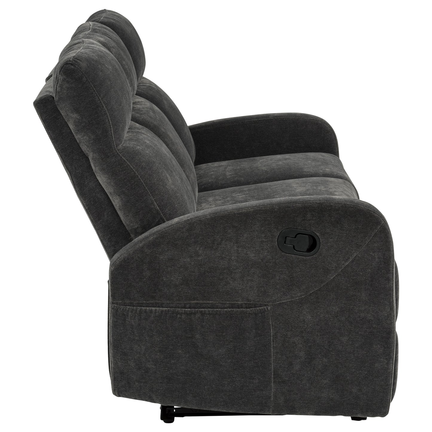 Hamilton Chenille Upholstered Manual Reclining Sofa Charcoal Grey