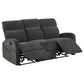 Hamilton 2-piece Chenille Manual Reclining Sofa Set Charcoal Grey