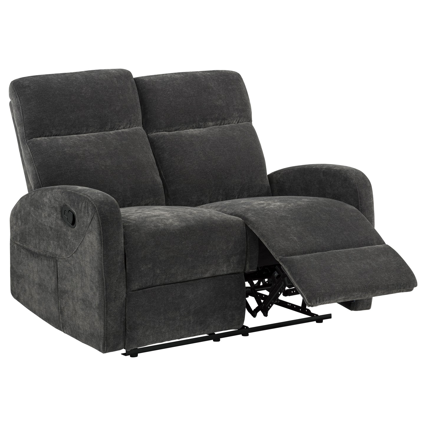 Hamilton 2-piece Chenille Manual Reclining Sofa Set Charcoal Grey