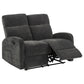 Hamilton 2-piece Chenille Manual Reclining Sofa Set Charcoal Grey