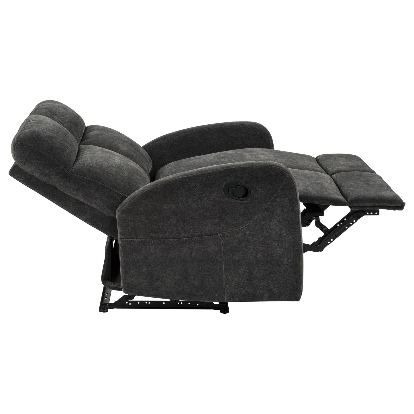 Hamilton 2-piece Chenille Manual Reclining Sofa Set Charcoal Grey