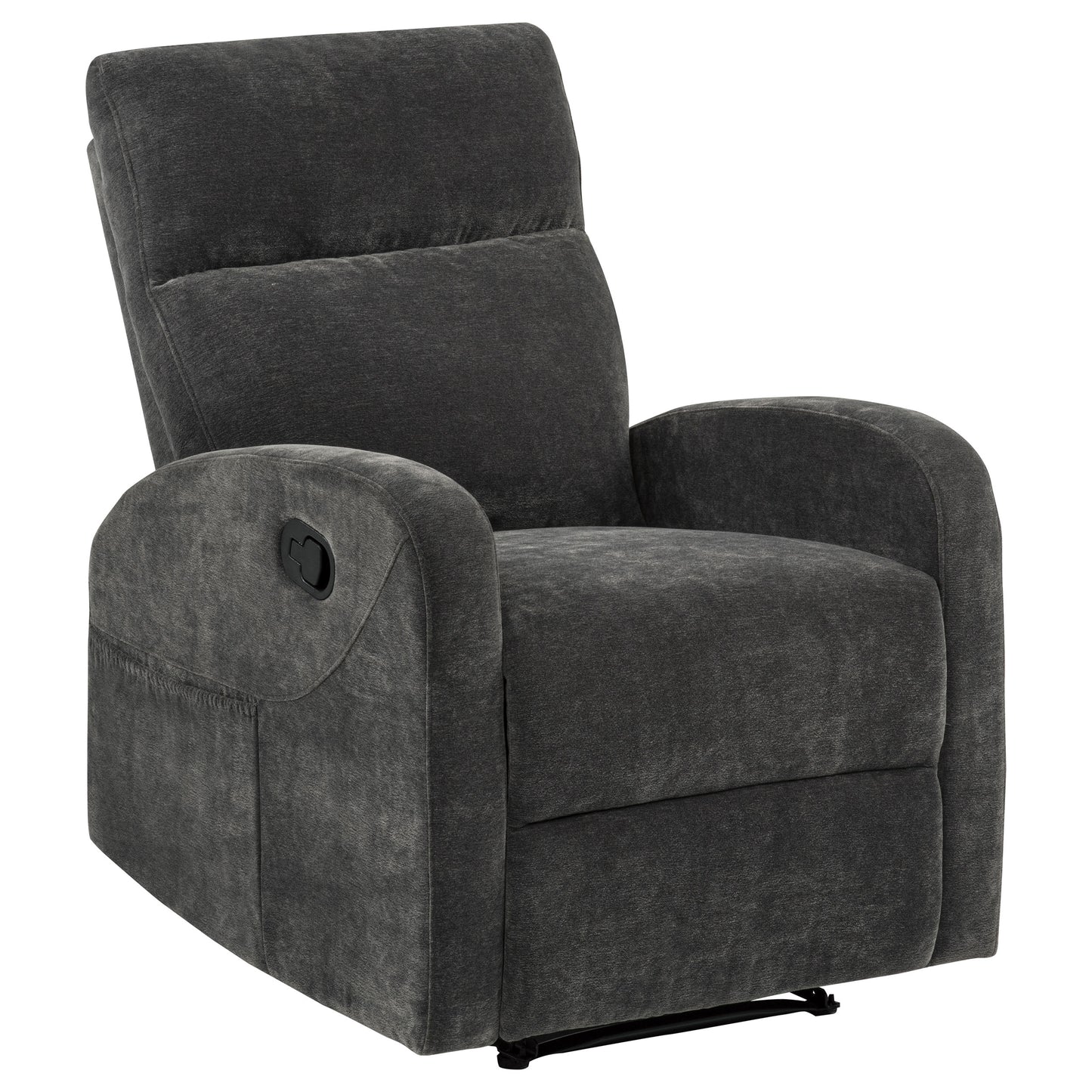 Hamilton Chenille Upholstered Manual Glider Recliner Charcoal Grey