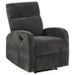 Hamilton Chenille Upholstered Manual Glider Recliner Charcoal Grey