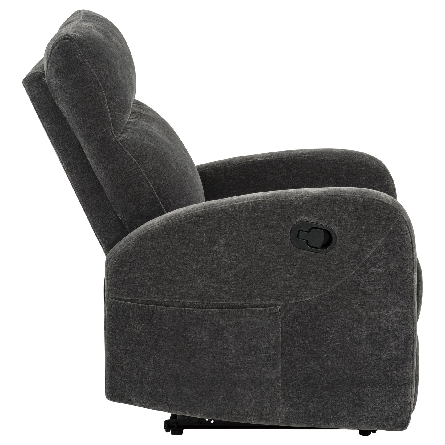 Hamilton Chenille Upholstered Manual Glider Recliner Charcoal Grey