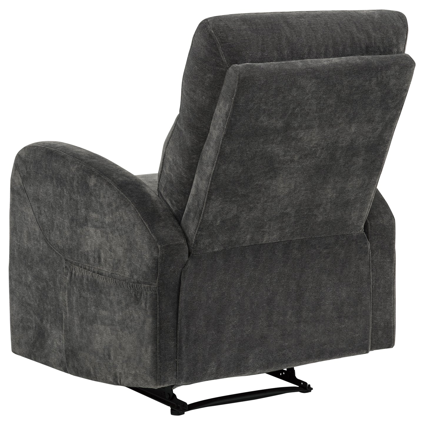 Hamilton Chenille Upholstered Manual Glider Recliner Charcoal Grey