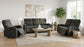 Hamilton Chenille Upholstered Manual Glider Recliner Charcoal Grey