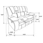 Camila 3-piece Upholstered Reclining Sofa Set White