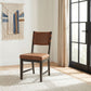 Tegan Faux Leather Upholstered Dining Side Chair Cognac (Set of 2)