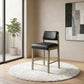 Kehoe Upholstered Counter Height Chair Black and Natural Oak (Set of 2)