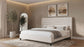 Leslie Upholstered Tufted Eastern King Wingback Platform Bed Beige