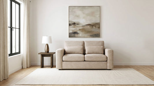 Amador Chenille Upholstered Track Arm Loveseat Camel