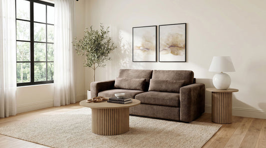 Amador Chenille Upholstered Track Arm Sofa Chocolate