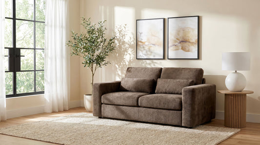 Amador Chenille Upholstered Track Arm Loveseat Chocolate