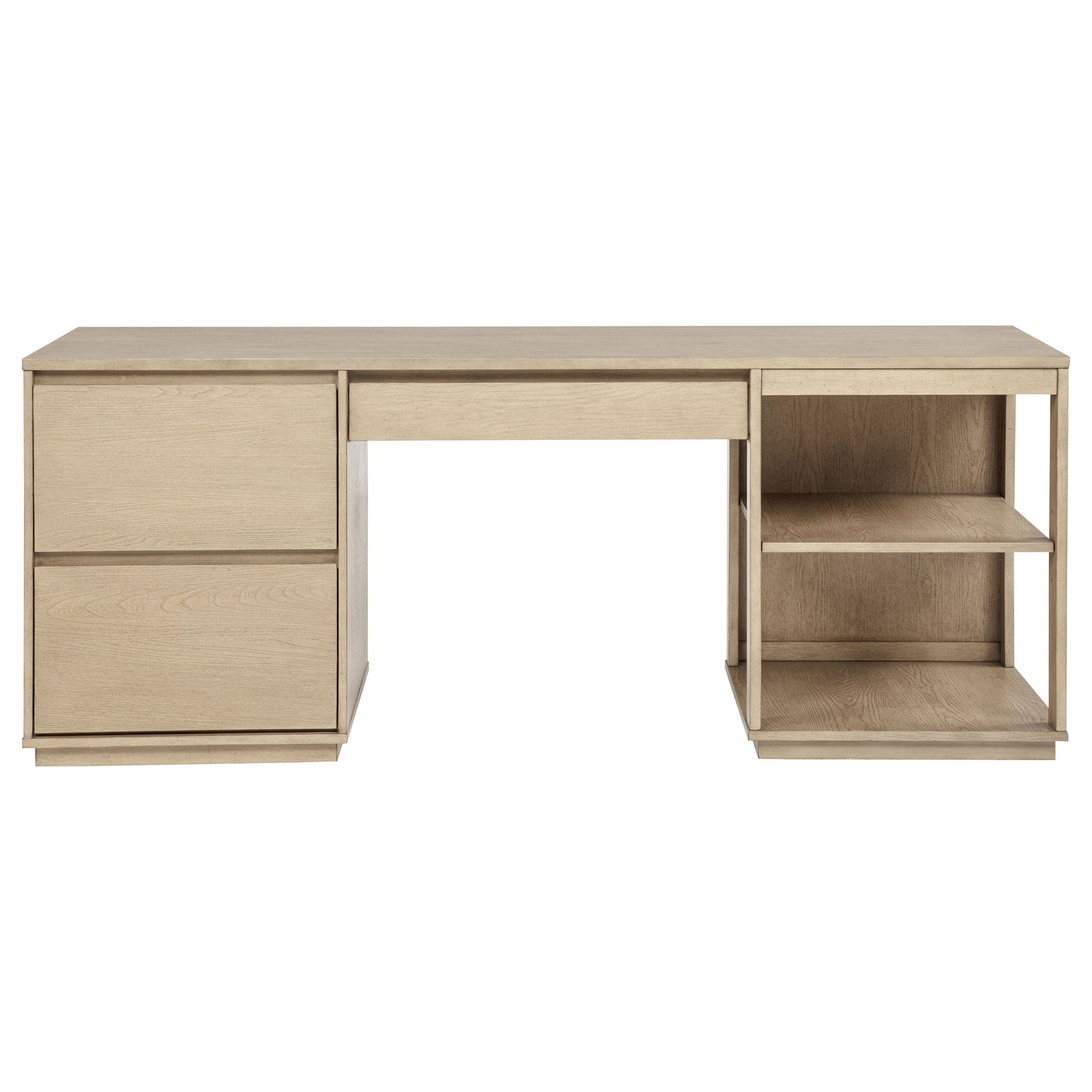 Harkes 75-inch 3-drawer Computer Desk with Adjustable Shelf Light Elm