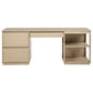 Harkes 75-inch 3-drawer Computer Desk with Adjustable Shelf Light Elm
