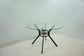 Steele 48-inch Round Glass Top Dining Table Matte Black